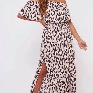 🆕NWT Leopard Print Strapless Maxi Dress
